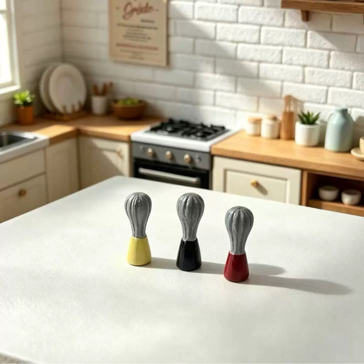 Hand-painted mini egg beater